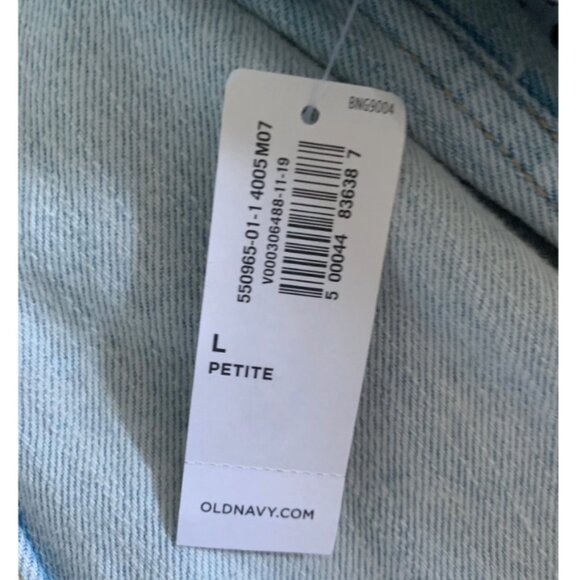 NWT OLD NAVY Women's Light Washed Boyfriend Denim Jean Jacket Sz Large Petite - Picture 7 of 8